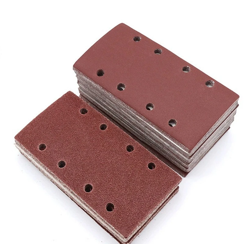 

Promotion! 40Pcs Square Sandpaper Grit Flocking Sand Paper 8 Hole 40-80 Grit Assortment Abrasive Paper Sheets For Car Polish Too