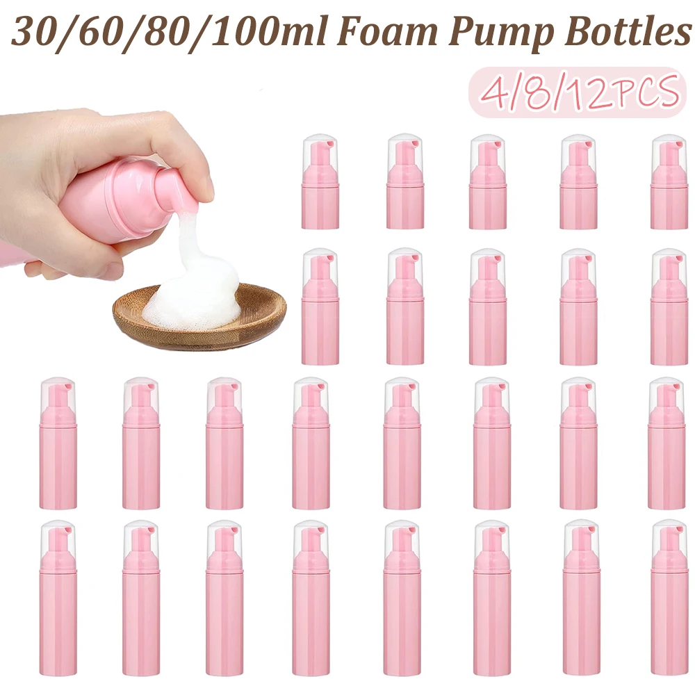Rosa Schaumspenderflasche, Leerer Kunststoff-Schaumspender für Wimpernreiniger, Reise-Seife, Shampoo, Nachfüllbarer Kosmetikbehälter