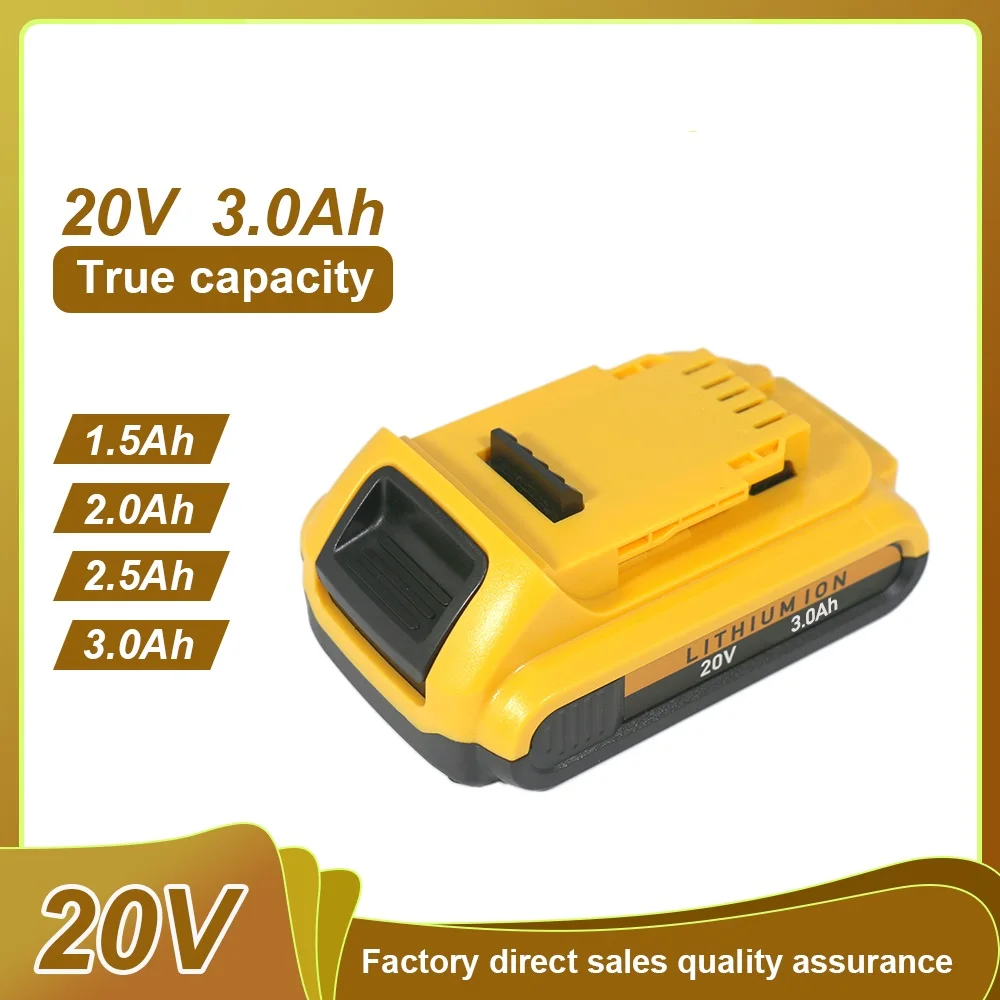 

For DEWALT 20V 3.0Ah 3000mAh Rechargeable Power Tool Lithium ion Battery, Replacement DCB184 DCB200 DCB182 DCB180 DCB181