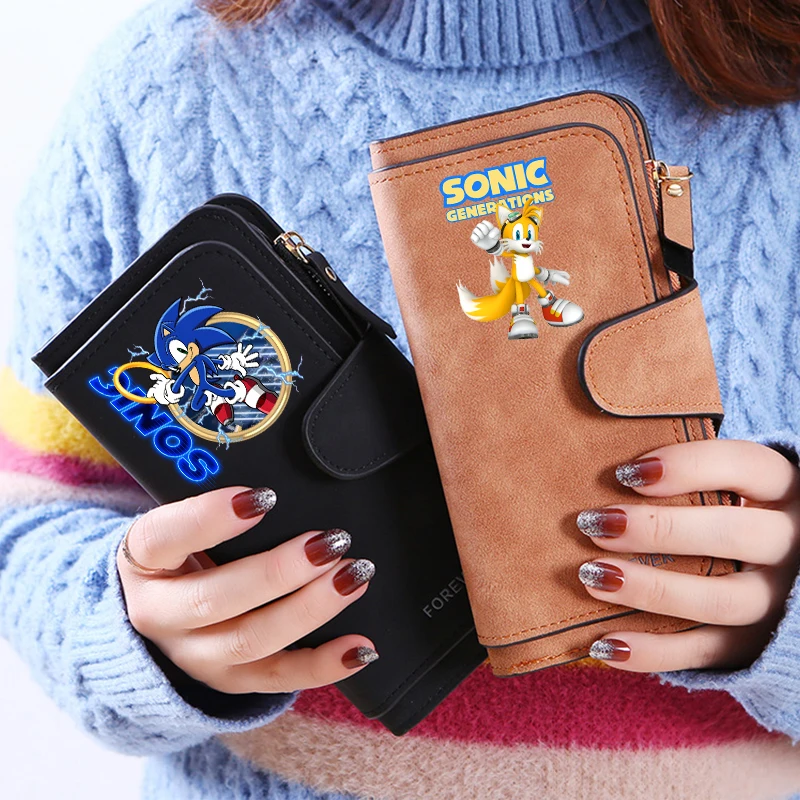 

Sonics Wallet Cute Cartoon Anime Character Print Purse Fashion Large Capacity Multi Functional Card Bag Boy Girl Coin Purse Gift