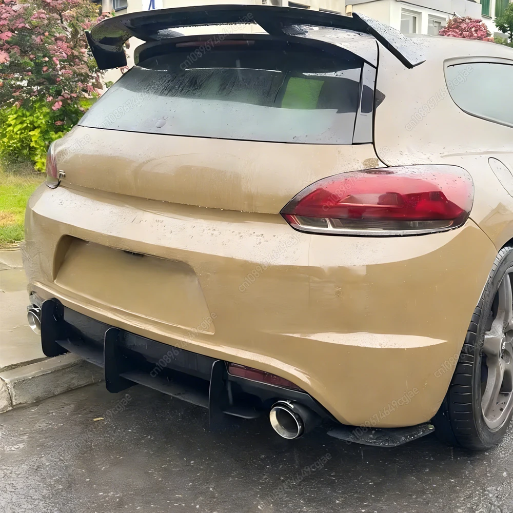 

Для VW Scirocco R 2008-2016 автомобильный диффузор заднего бампера, выхлопной кронштейн, 3-х пластинчатый сплиттер, защита тела из АБС-пластика, спойлеры, детали пластин, тюнинг