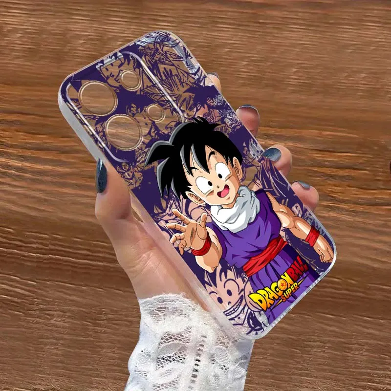 Funda de teléfono con diseño de Dragon Ball Son Gohan, para Xiaomi Redmi Note 15, 14, 13, 12, 11E, 9, 9T, 8, 8T Pro Plus Turbo 5G, transparente, de TPU, a la moda
