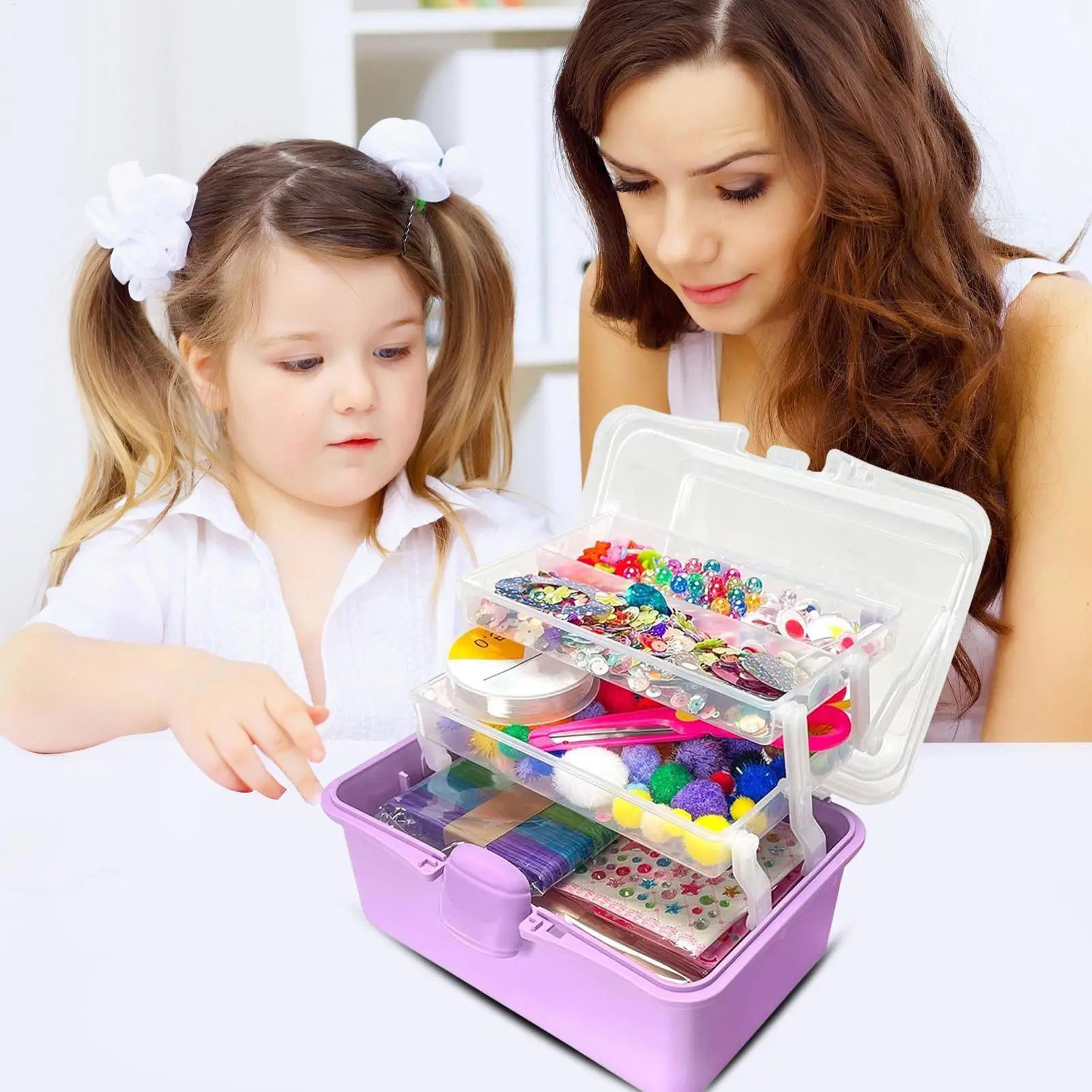 어린이를위한 공예 공예 학교 용품 재료 세트 장난감 손과 눈의 조정 생일 크리스마스를위한 공예 활동