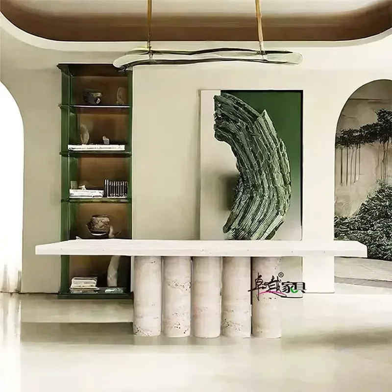Customized Modern Rectangular Marble Dining Table for Hotel Villa Creative Home Designer High-End Furniture for Restaurant