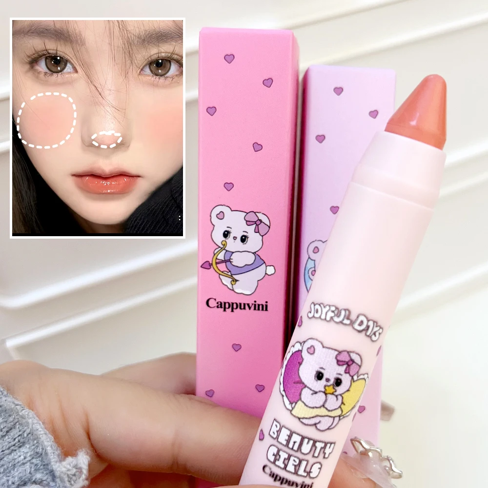 Multifunktions-Rose Rouge Stick glatte Wange Tönung monochrom nackt erröten natürliche matte rosa Aprikose Gesicht Rouge Kontur Make-up