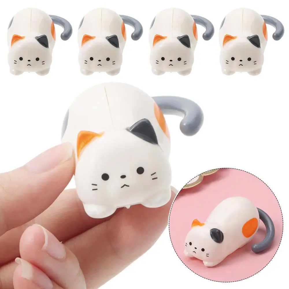 New Cute Rolling Cat Toy Stress Relief Plastics Clockwork Kitten Movable Toy Fidget Windup Kitten Stress Relief Toy Home