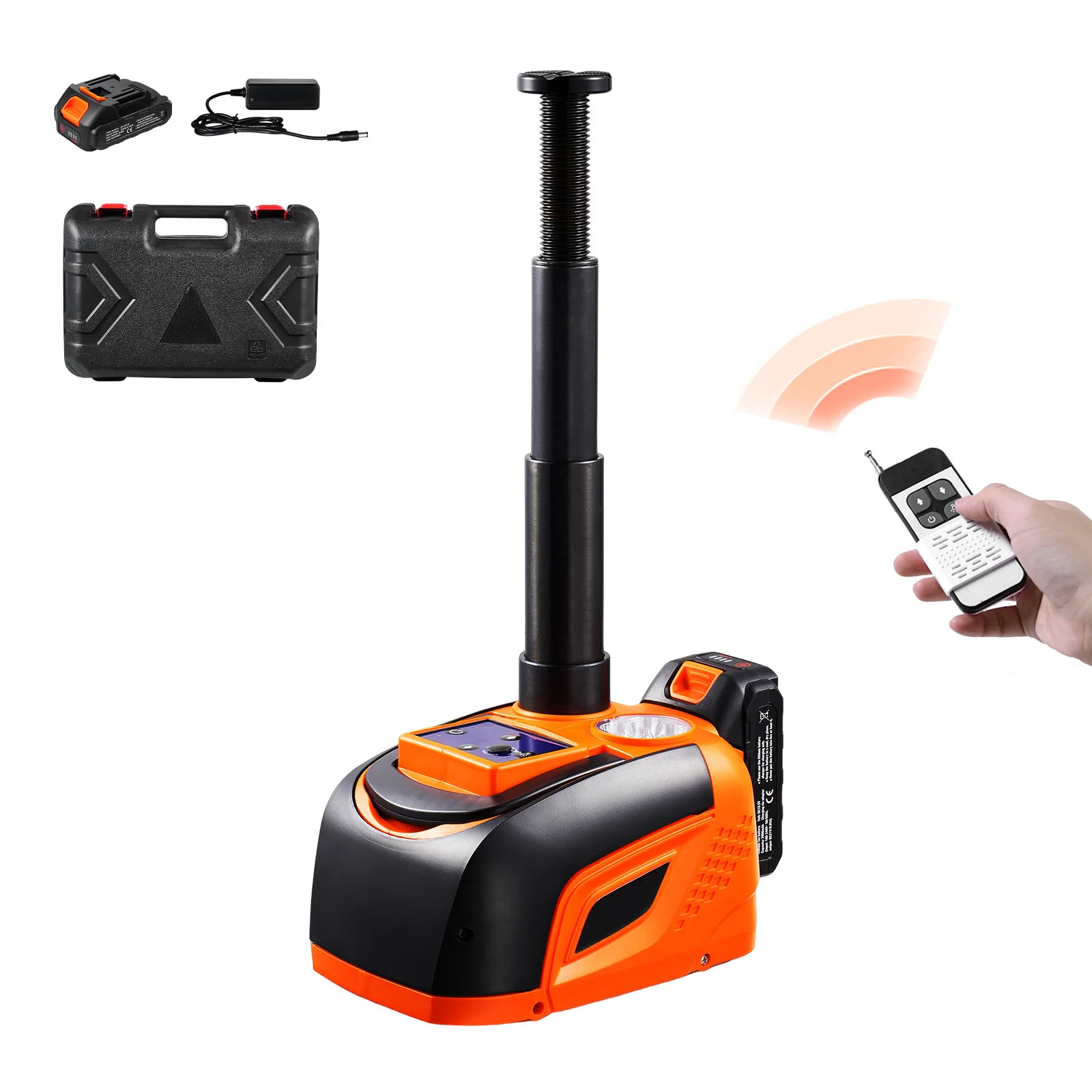 

Electric Car Jack, 5T Adjustable Electric Scissor Jack Tire Changer with LED Light & Remote Controlfor Sedan SUV Truck