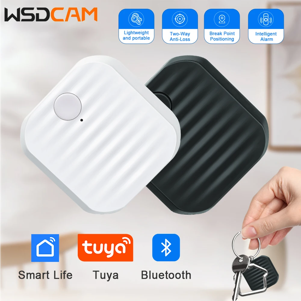 WSDCAM Tuya Key Finder Bluetooth Tracker Item Locator with Key Chain for Keys Pet Wallets or Backpacks Replaceable Battery