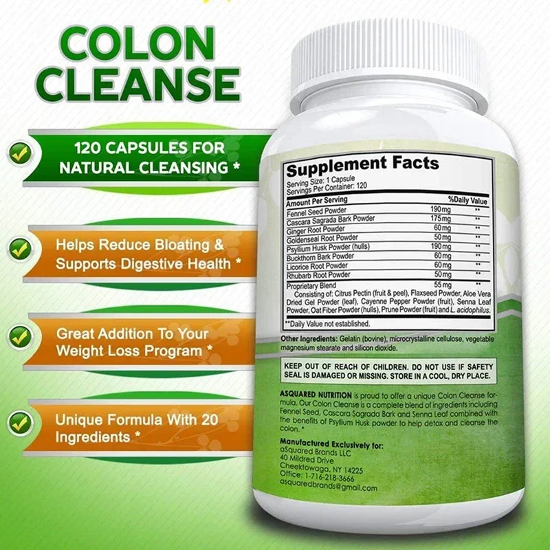 Colon Detox & Cleanse Capsules - Powerful Natural Cleanser, Intestinal Cleansing, Digestion, Helps with Constipation & Bloating