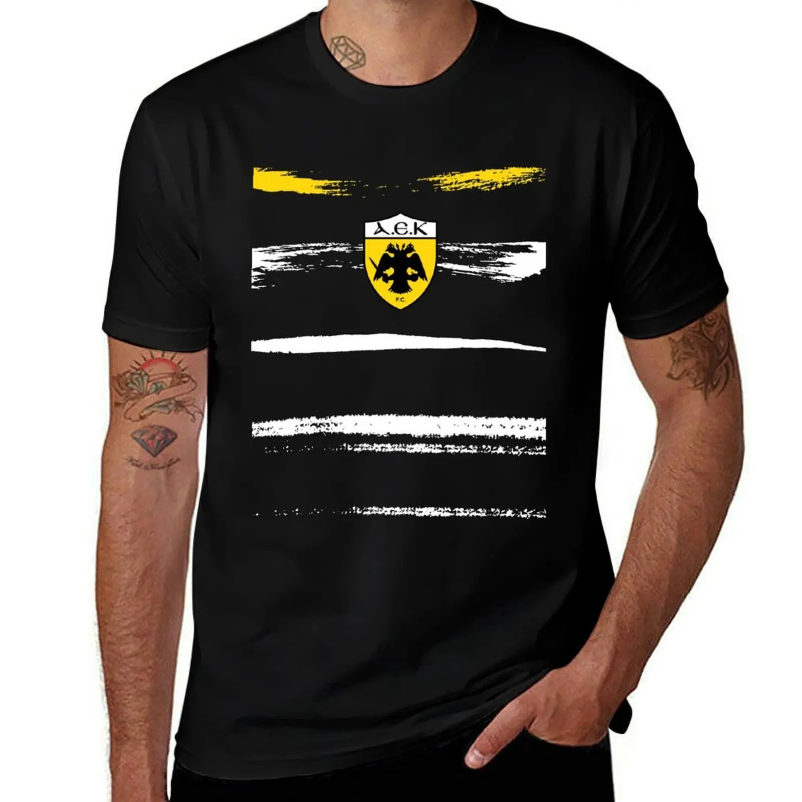 AEK ATHENS T-Shirt Sports Casual Short Sleeve Cotton Tee