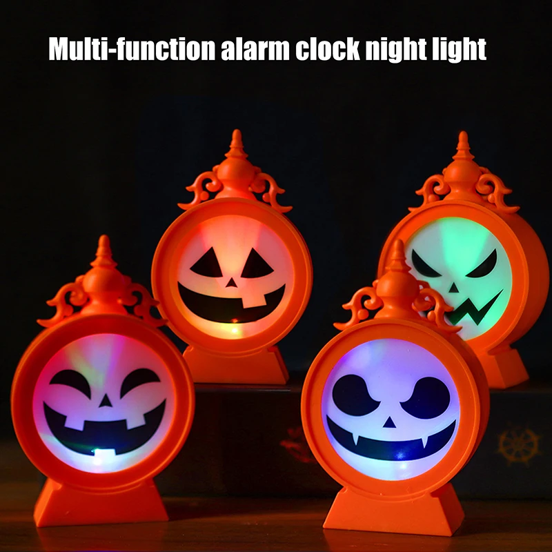 

Halloween Hanging Pumpkin Lantern Alarm Clock Light LED Ghost Lamp Candle Light Retro Oil Lamp Party Home Decor Horror Props