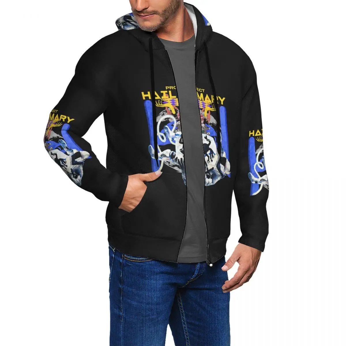 Movie Project Hail Mary Graphic Andy Weir Novel Zipper Hoodies Pullover Autumn Winter Men's Women's Sweatshirts Long Sleeve Tops