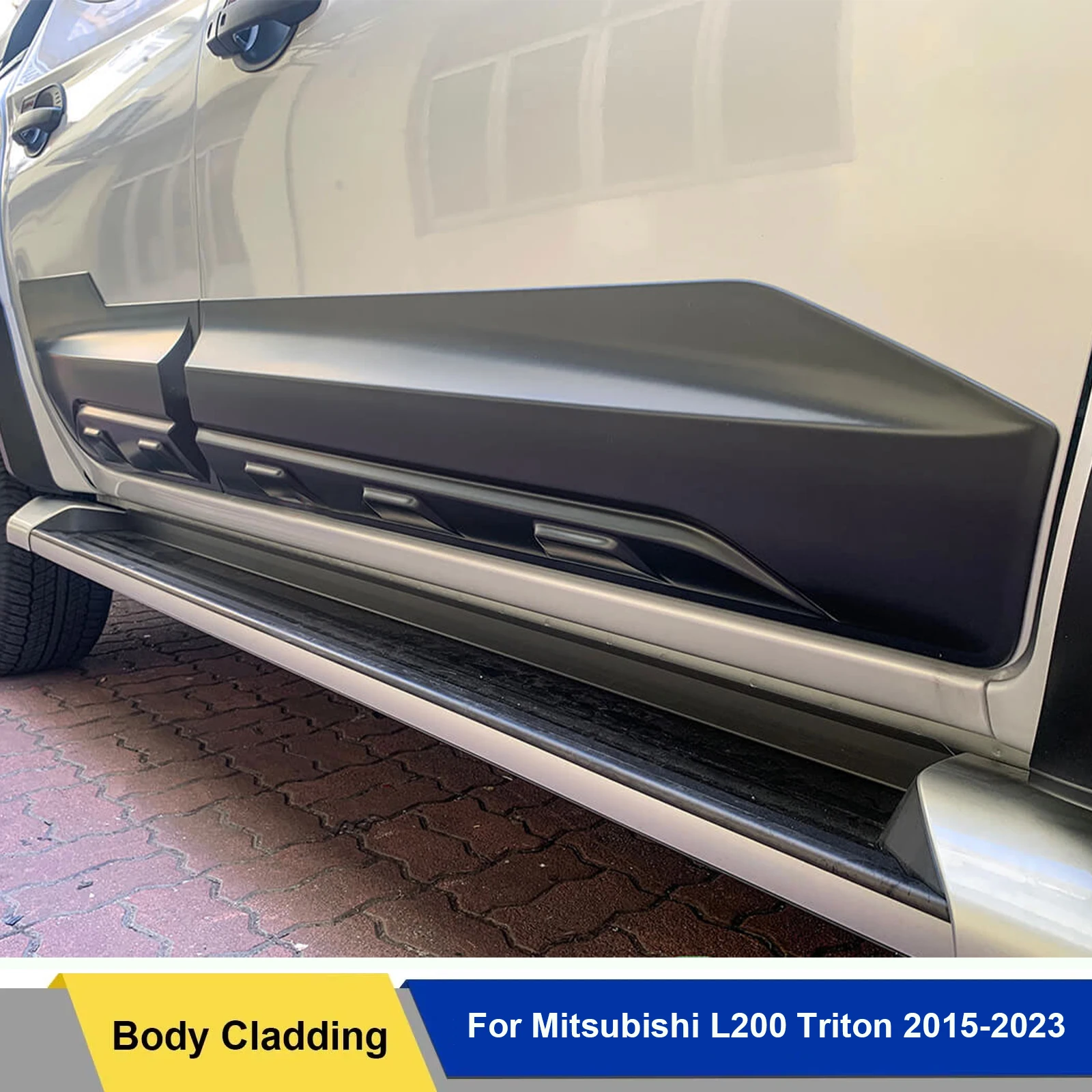 

ABS Side Doors Body Molding Cladding For Mitsubishi L200 Triton 2015-2023 DUAL Cab Off-road Style Guard Body Kit Car Accessories