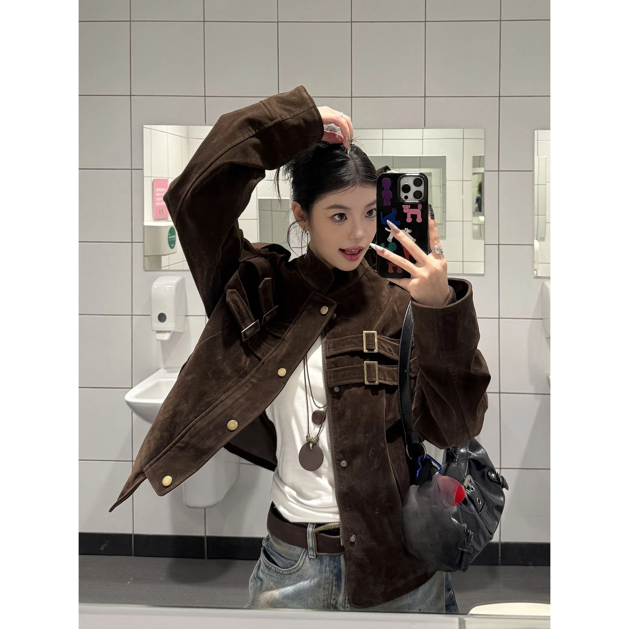 

Модная готическая куртка, повседневная женская толстовка с длинным рукавом, винтажная куртка, элегантное пальто в стиле панк, осенняя женская шикарная уличная одежда