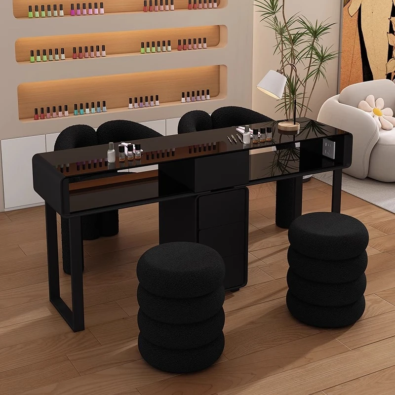 Organisation Modern Nail Table Professional Oficce Black Beauty Nail Desk Salon Workstation Luxury Mesas Manicuristas Furniture