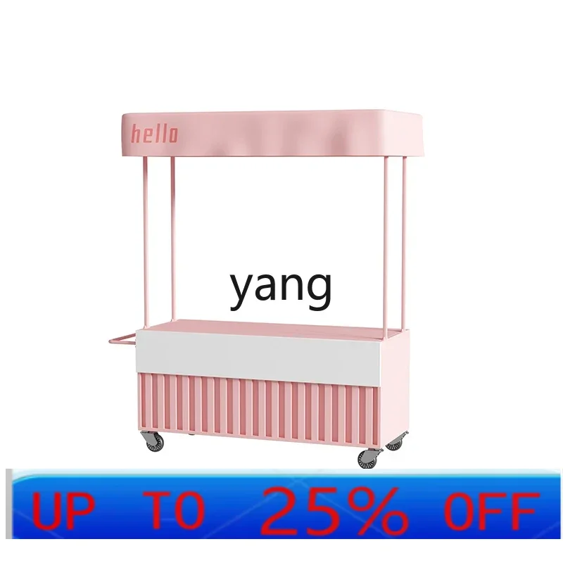 LTT wrought iron float stall mobile outdoor night market stall cart
