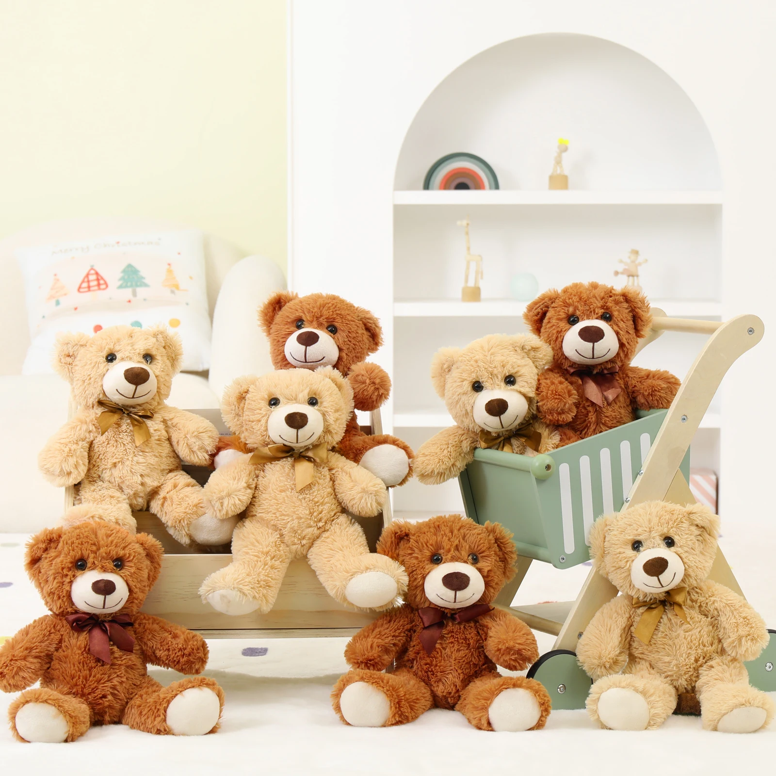 

Teddy Bears Set of 8 (35cm), 4 Light & 4 Dark Colors - Gift for Girl, Daughter, Valentine‘s Day, Birthday, Christmas