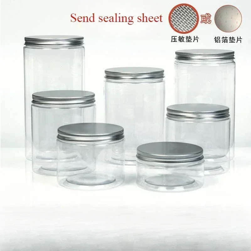 Cubo de plástico transparente para mascotas, frigorífico de calidad alimentaria, tarro sellado para preservación, miel, galleta, aperitivos, nueces, botella de embalaje, 10 Uds.