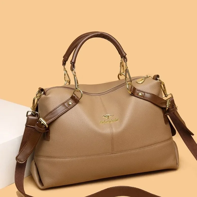 

Trendy Letter Logo Diaper Bag Stylish Casual Simple Handbag Shoulder Bag Crossbody Ladies Leather Purse