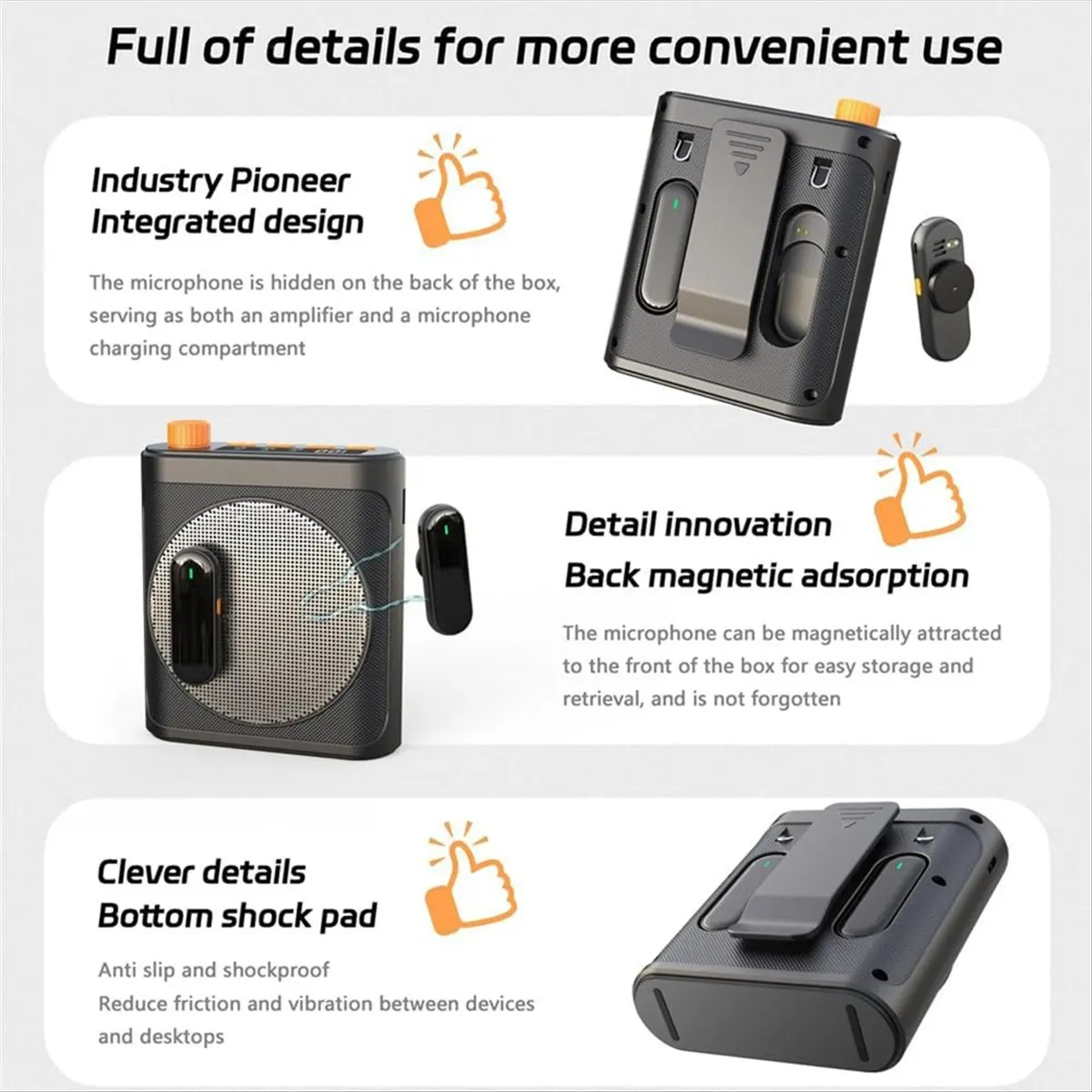 

(BOFF) Беспроводной голосовой усилитель с петличным микрофоном, миниатюрный портативный мегафон-динамик для учителей, ораторов, тренеров, коучей