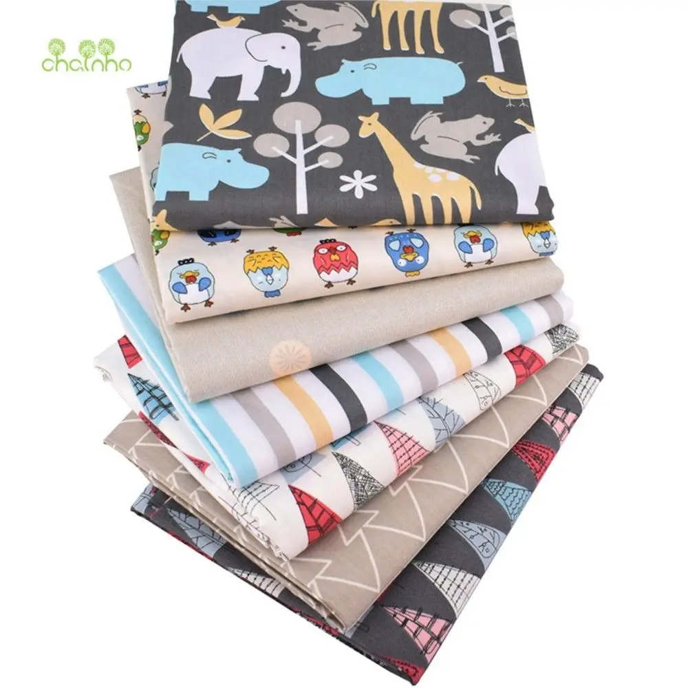 Chainho,Printed Twill Weave Cotton Fabric,Patchwork Cloth,DIY Sewing Quilting Material,Handmade Textile,20x25cm/Piece,CC226-230