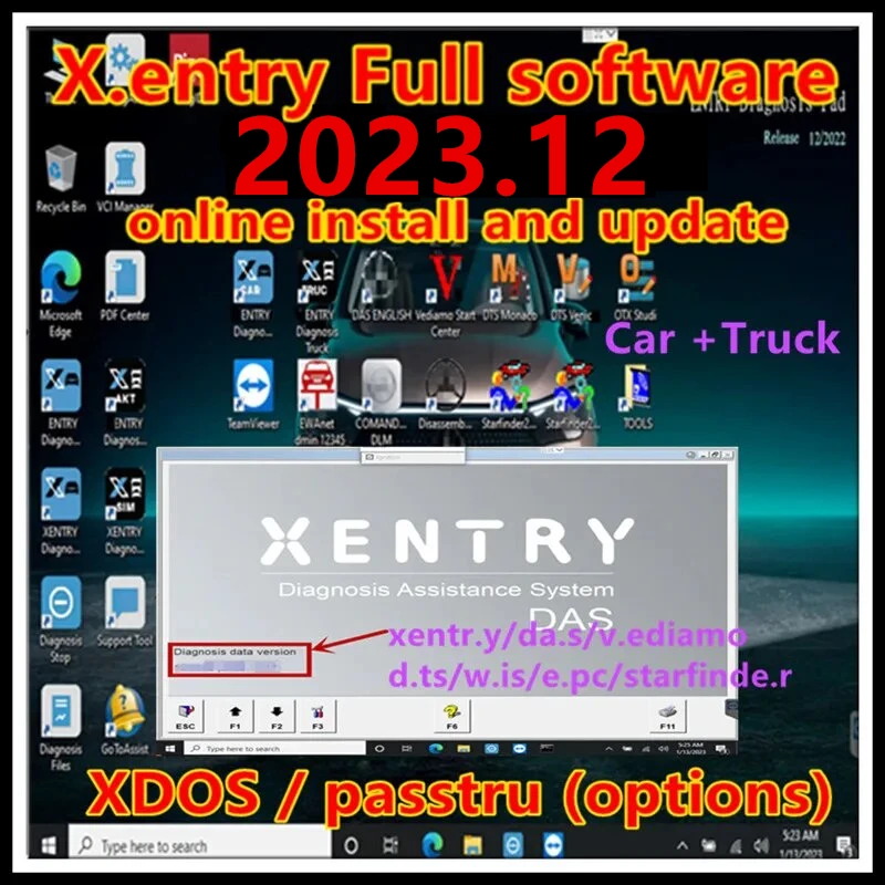 2023.12 Xentry Diagnostic Software xentry full software remote install and update support offline for xentry install or upgrade