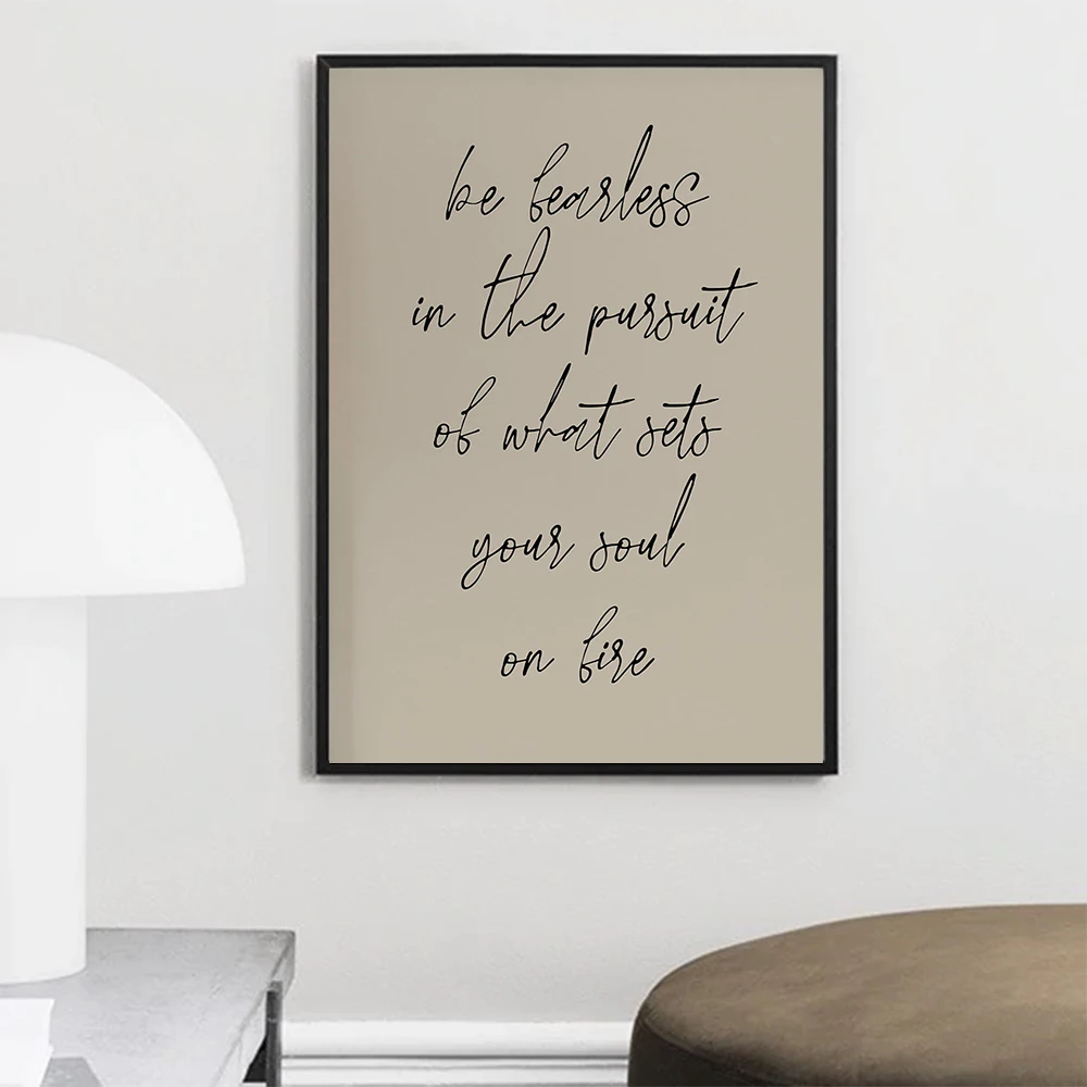 Custom Wall Art Poster Motivational Minimalist Art Prints Paintings Positive Phrases Words Black and White Quote Home Decoration