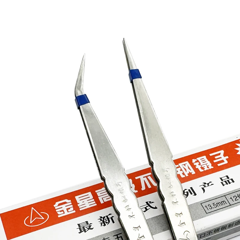 10PCS Advanced Stainless Steel Tweezers Pointed Tweezers Hand Tools Hardware Tools Accessories 13CM 15CM Elbow Straight Tweezers