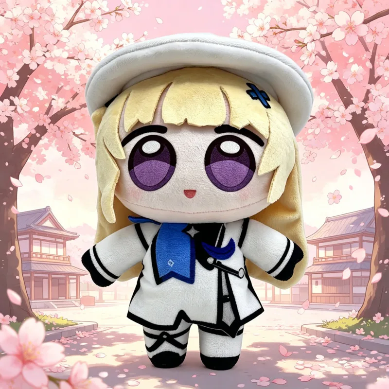 Nuevo muñeco de peluche de Anime Phoebe, juguete de 23CM, dibujos animados de Wuthering Waves, Phoebe usa un uniforme blanco y un sombrero blanco, muñeco de peluche, regalos
