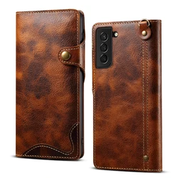 100% Real Leather Case For Samsung Galaxy S26 S25 24 23 Ultra S22 S21 S20 Plus Note 20 Ultra Card Bag Cowhide Wallet Soft Cover