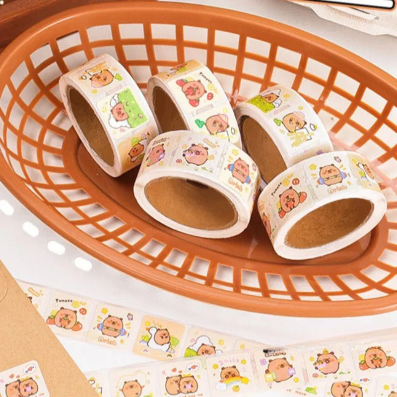 300Pcs Capibara Cute cartoon Capybara  decorative roll stickers children toys