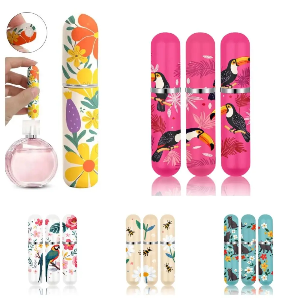 5ml Mini Perfume Bottle Essential Oil Alcohol Spray Atomizer Bottle Spray Rotating Bottle Refillable Empty Cosmetic Containers