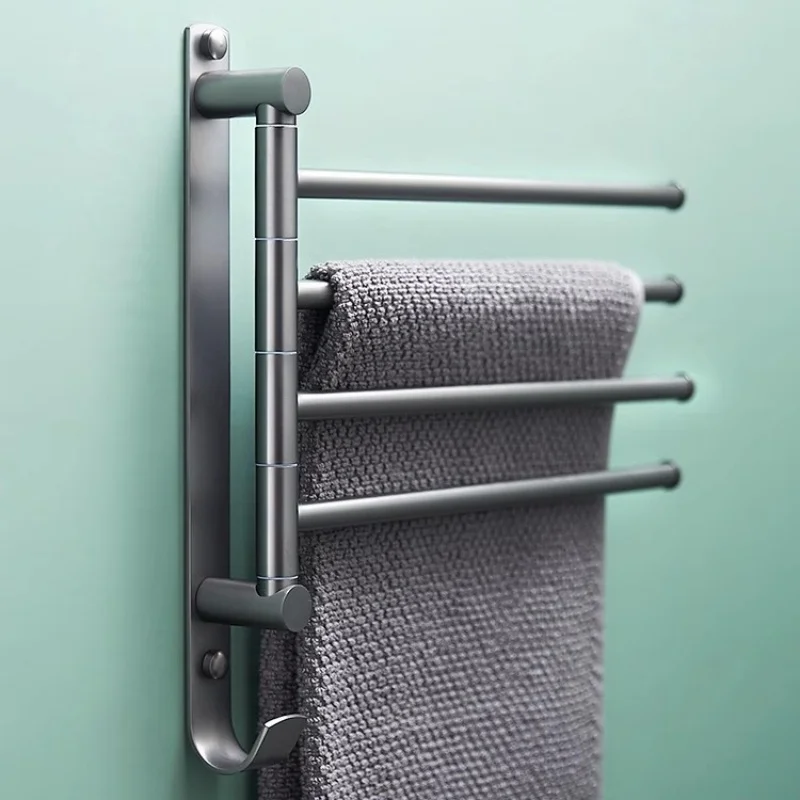 

Grey Fodable Bathroom Towel Holder Brush Gold Towel Bar Towel Rod Wall-Mounted Towel Hanger SUS304 Towel Rack Bathroom Towel Rac
