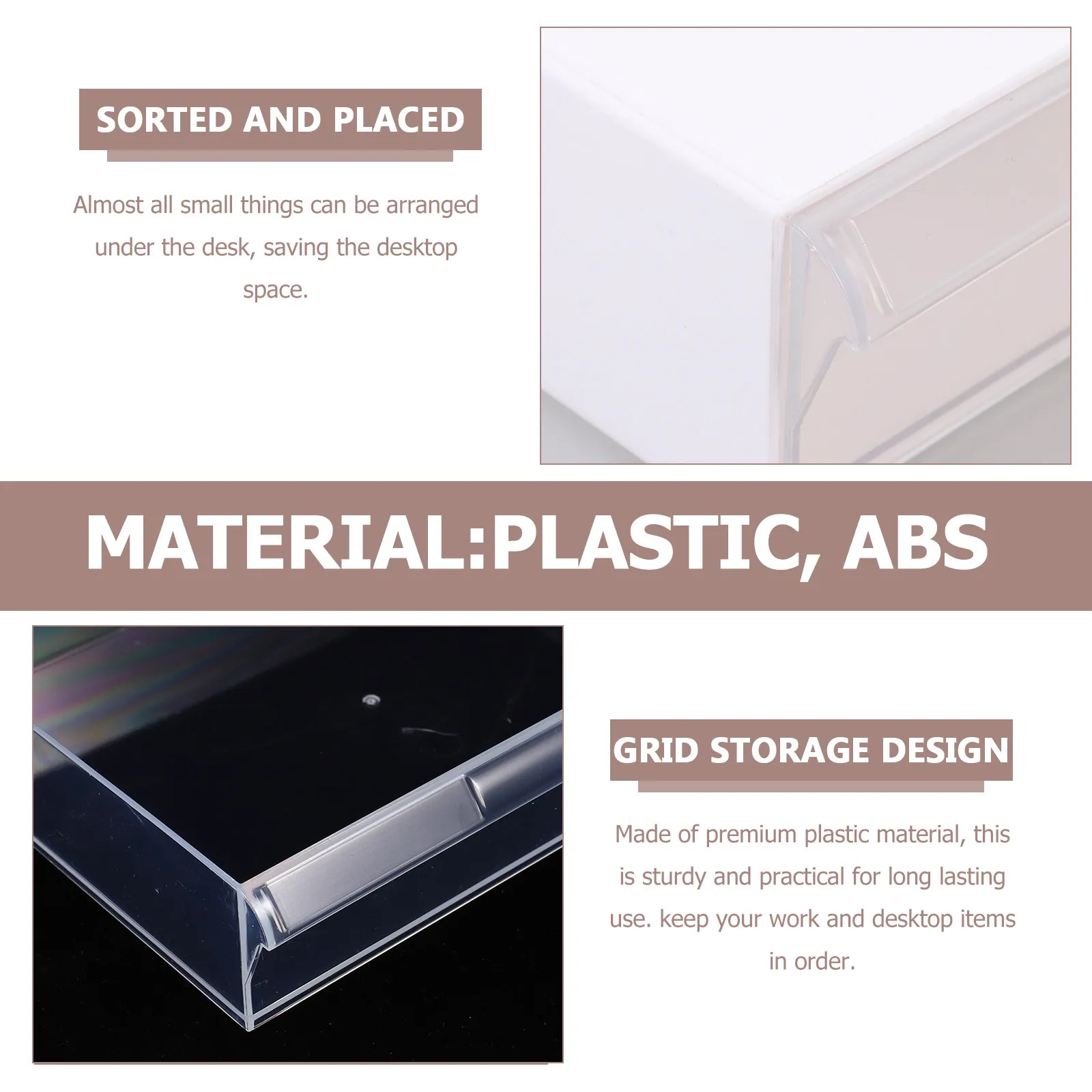 Under Desk Organizer Premium Plastic Nail-Free Hidden Table Drawer Multi- Office Storage Stationery Storage