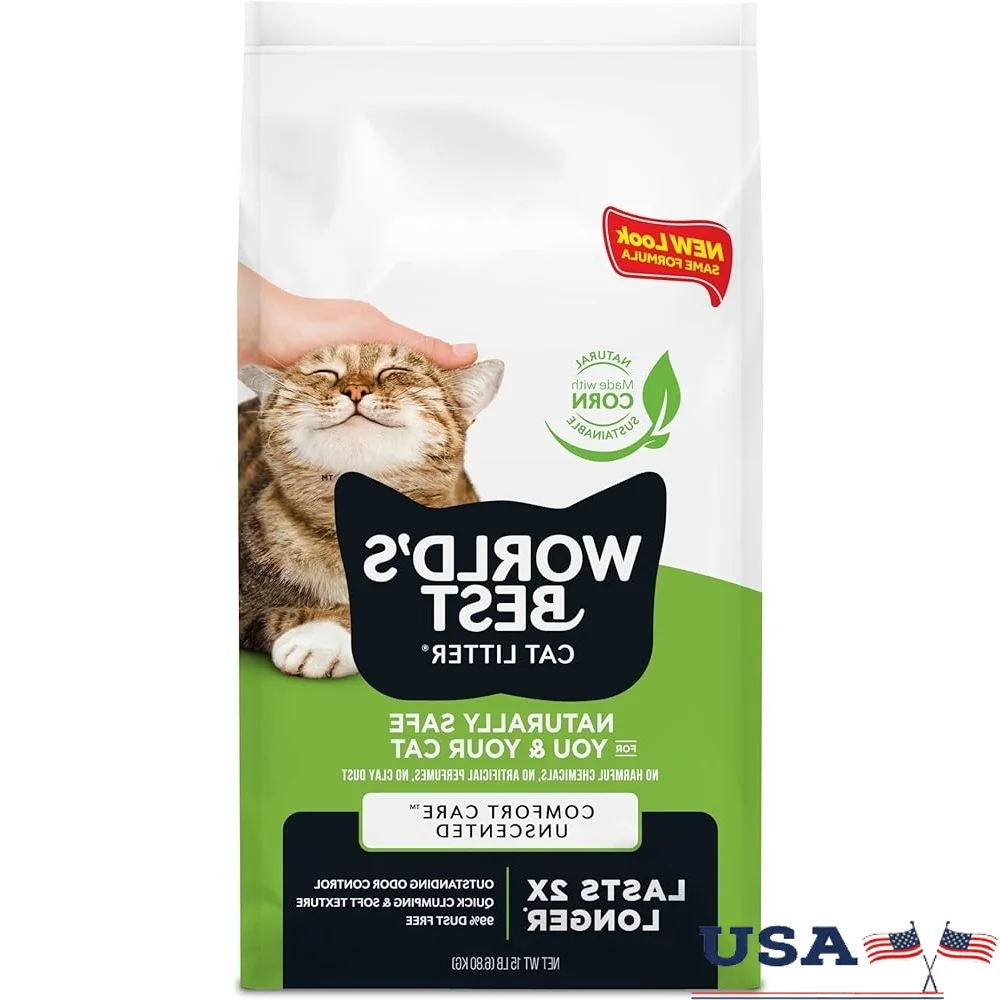 

Comfort Care Unscented Cat Litter 15lb Natural Quick Clumping Flushable 99 Dust Free Lightweight Odor Control Made in USA
