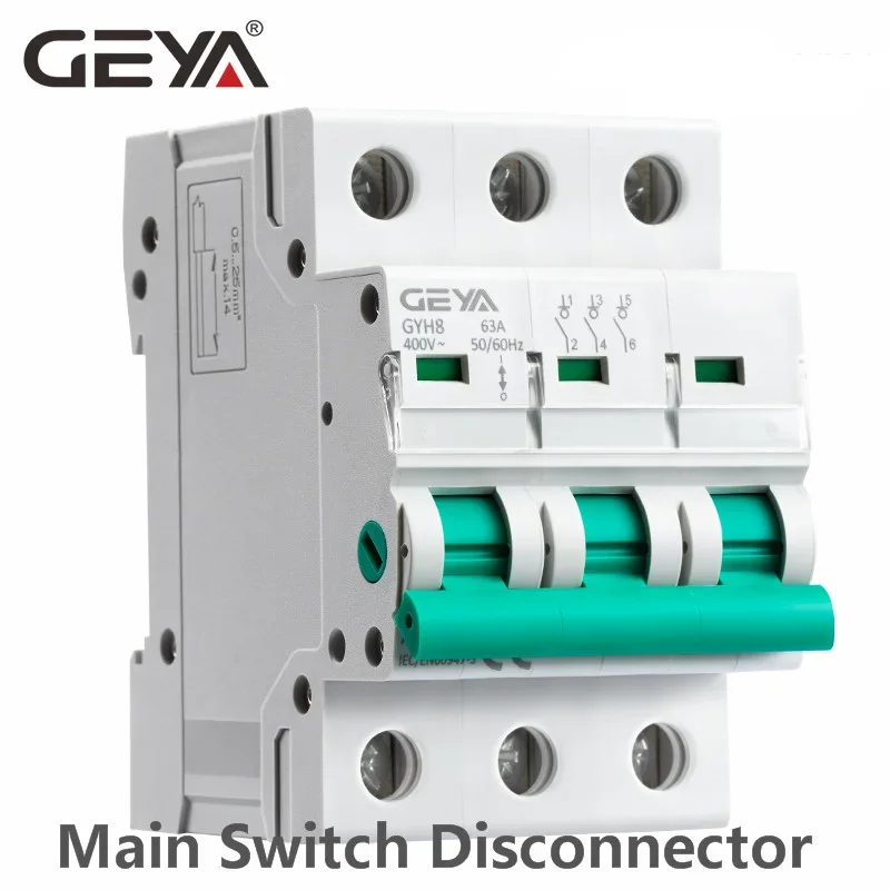 

3Phase Main Switch 63A 100A 125A Isolating switch for Home or Industrial Use Circuit Breaker 400V GEYA GYH8