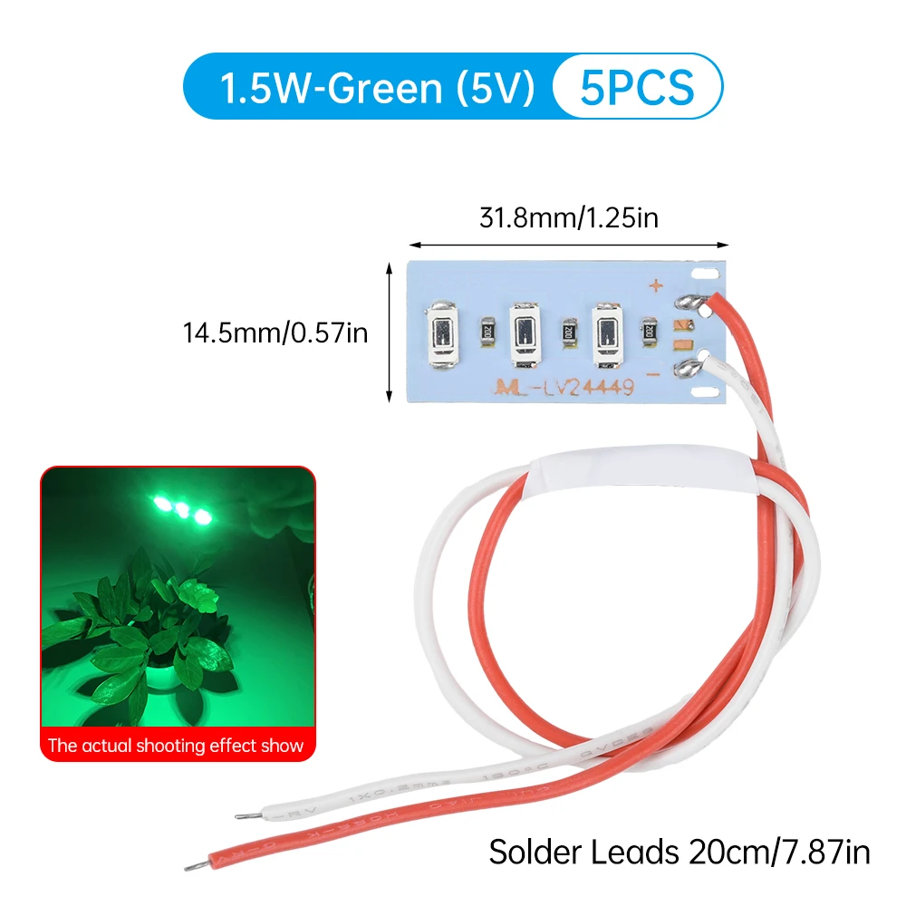 

5pcs High Brightness 1.5W 5V LED 5730 SMD Color Lamp Bead Light Board Bulb DIY Holiday Decoration