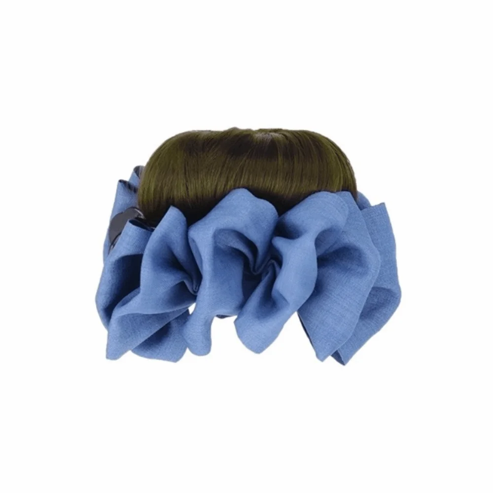 

Винтажный зажим для когтей, синий, черный бант, шиньон, резинка для волос, синтетический пучок волос, натуральный пушистый парик с шаровой головкой, ежедневное использование