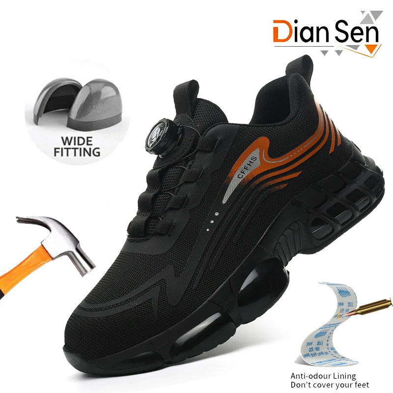 

Рабочая обувь для мужчин, противоскользящие легкие кроссовки, промышленная обувь, обувь со стальным носком, неразрушимая обувь с защитой от ударов