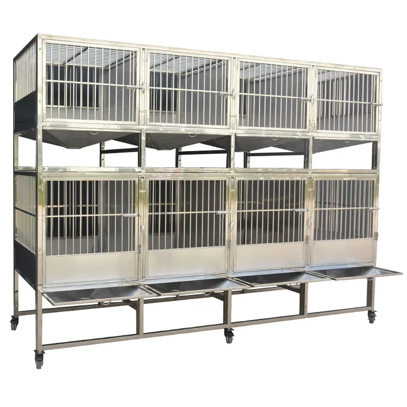 Stainless steel multi-layer funnel dog cage pet store foster care cabinet small and medium-sized dog with toilet display