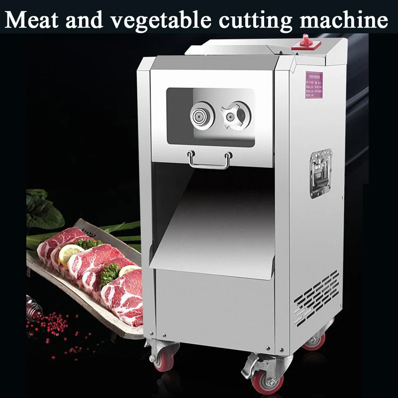 Commercial Meat Slicer Cube Mincing Machine Stainless Steel Flaky Cutting Electric Cutter 220V