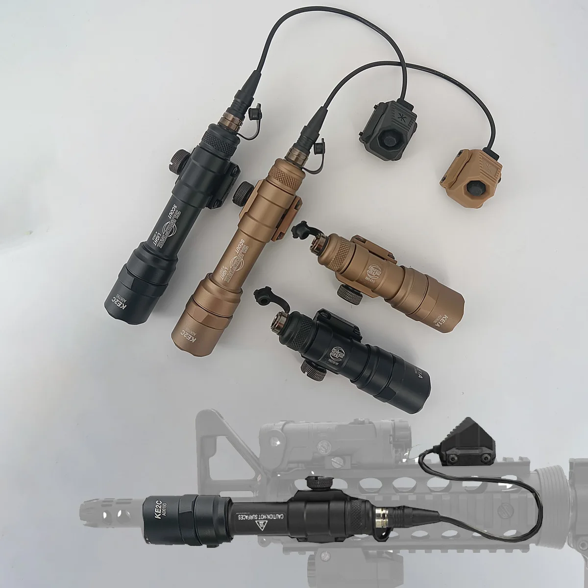 Lampe tactique Surefire M300 M600 pour armes à feu Airsoft, avec interrupteur à pression à distance AXON SL, compatible avec rail de 20mm, lampe de poche pour fusil de chasse