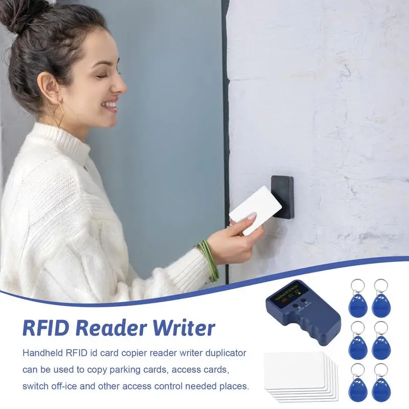 RFID Reader Writer ID Handheld Card Copier Card Duplicator Home Appliances 125KHz ID Scanners With 6Writable Tags For Parking