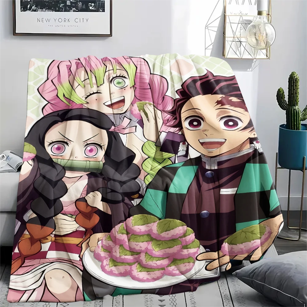 Demon Slayer Charakter-Nahaufnahme-Decke, Gemütliche Kuscheldecke für Wohnzimmer, Ideales Geschenk für Demon Slayer Fans.
