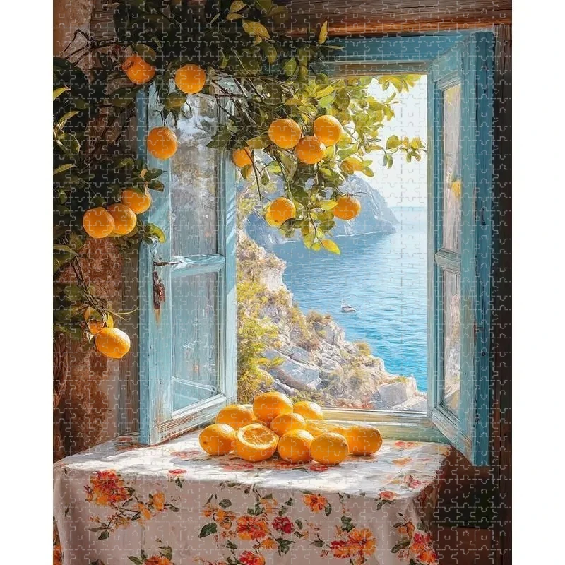 

500/1000/1200/2000 PCS Puzzle window Landscape Diy for Adults Beginners - Handmade, Gifts Home Decoration Games Toy