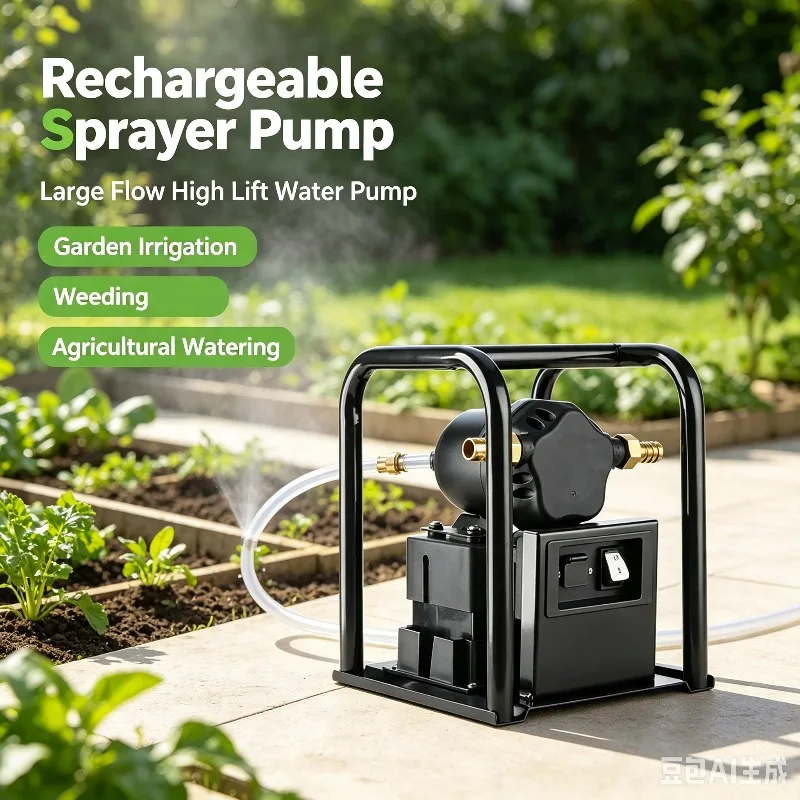 Portable High Pressure Sprayer Water Pump, Large Flow High Lift Electric Compressed Sprayer for Garden Irrigation Work