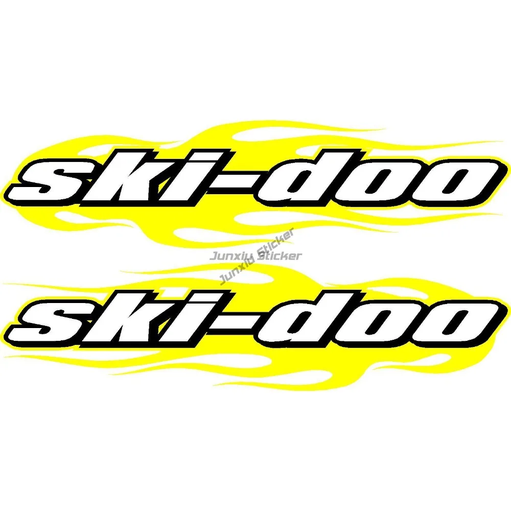 

Ski-doo Snowmobile Yellow Flame 2 Sticker Decal Bumper Stickers For Car Scratch Cover Stickers Pvc