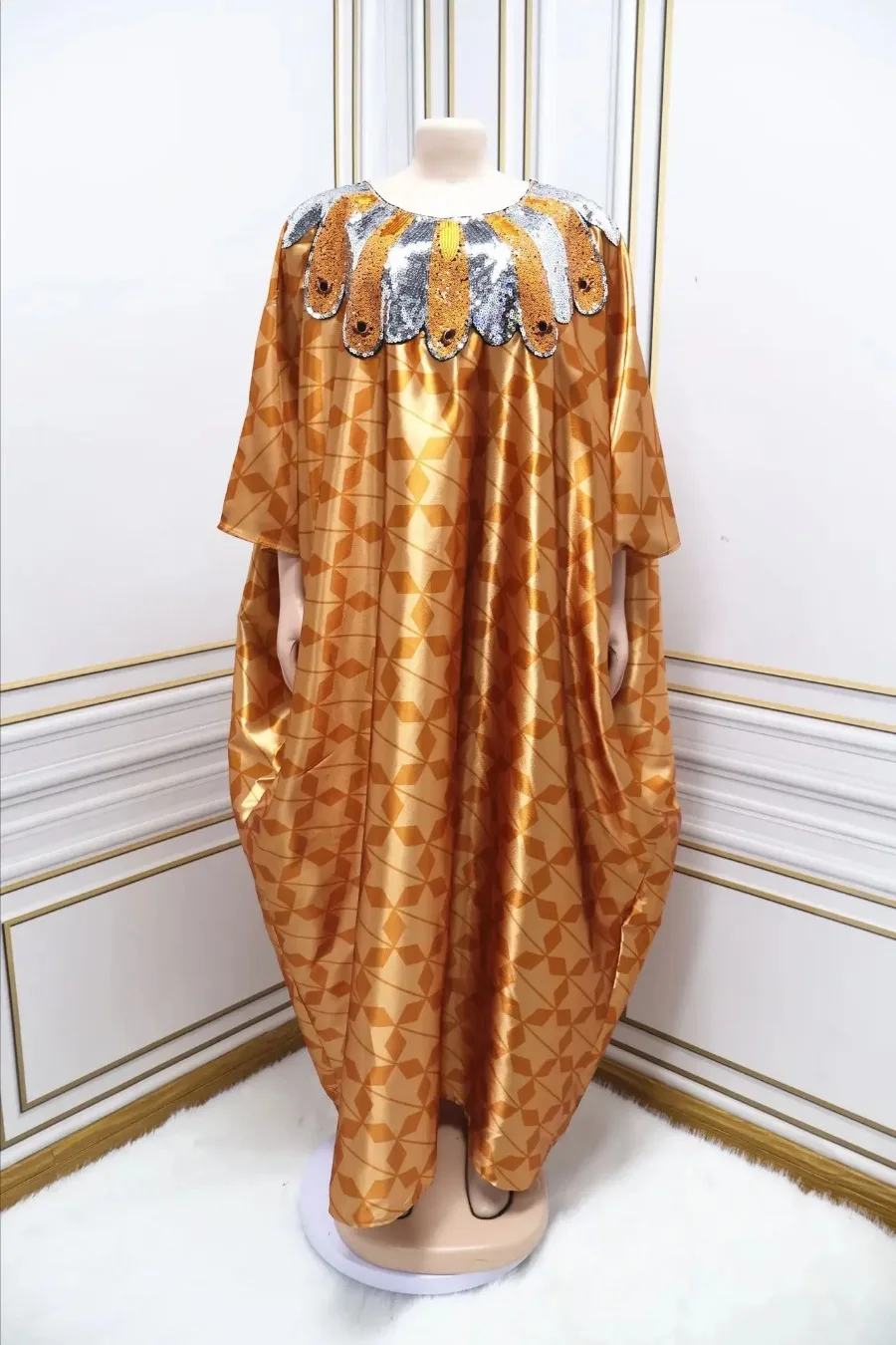 Gaun payet Afrika untuk wanita mode Muslim Abaya Boubou Dashiki Plus ukuran Ankara pakaian malam gaun Kaftan Abaya jubah