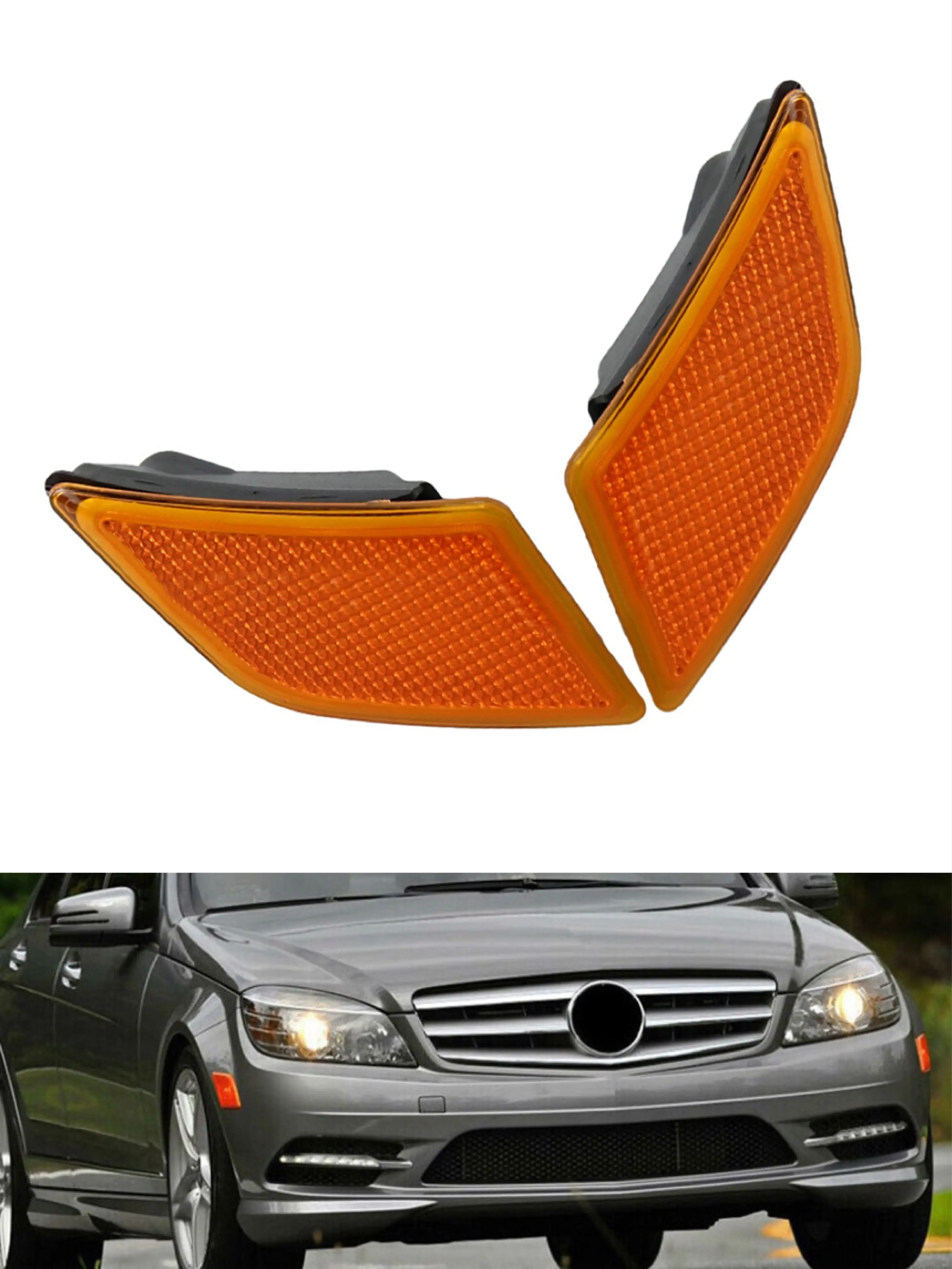 

2Pcs Front Bumper Side Marker Light For Mercedes Benz W204 C300 C-Class 2008 2009 2010 2011 2048200121