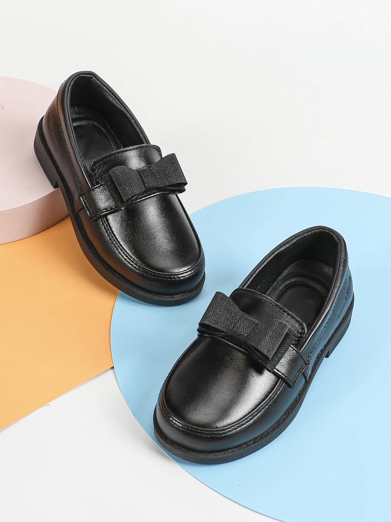 Children's Leather Shoes Spring Autumn Causal Black School Girl Shoes Non-slip PU Kids Causal Boys Formal Uniform Flat Loafers